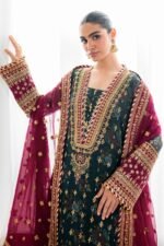 Baroque Zinc Formal printed chiffon 3-piece suit with gota patti detailing and fancy dupatta